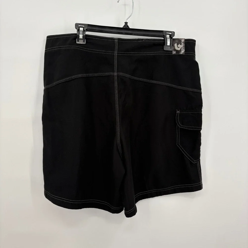 Burnside Mens Black Performance Board‎ Shorts Cargo Pocket Size 38 B9301 NEW NWT